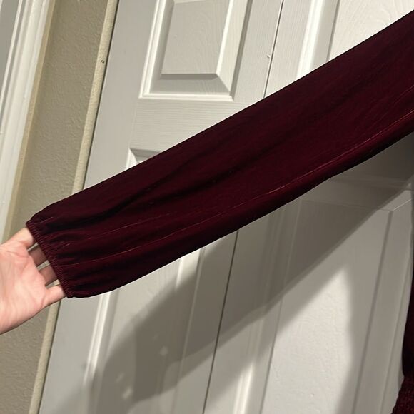 Ella Moss Red (cranberry) Velvet Dress, Size Medium - Picture 5 of 11